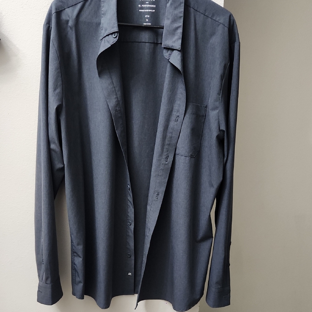 Men's Dark Gray Button-Up Shirt Jacket